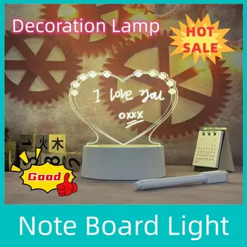 Светодиодный ночник Доска для заметок Перезаписываемая доска объявлений с теплым мягким светом USB Power Night Lamp Праздничный подарок для креативных детей