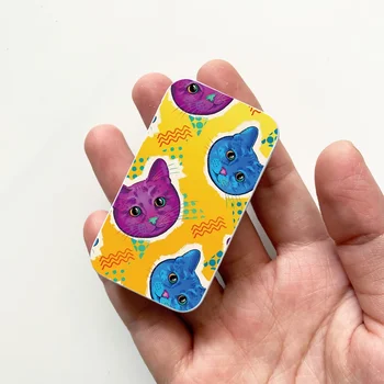 СинеФиолетовый кошачий магнитный футляр для хранения игл Нитки для вышивания крестиком Игольчатый Магнит Коробка для хранения Шитья Органайзер