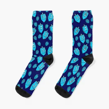 Синий Ханукальный Рисунок Дрейделя, сделанный EndlessEmporium Носки забавные подарки Носки Для Девочек Мужские