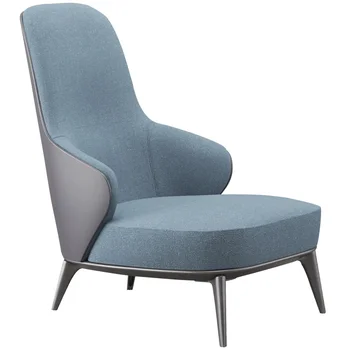 Скандинавский Одноместный стул с откидной спинкой для отдыха, гостиная, Вилла, Офис продаж, Современная Приемная, диван для переговоров с высокой спинкой