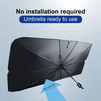 Солнцезащитный козырек на лобовом стекле автомобиля, складной зонт, утолщенный солнцезащитный козырек на переднем стекле, теплоизоляция, защита от ультрафиолета, зонтик Универсальный