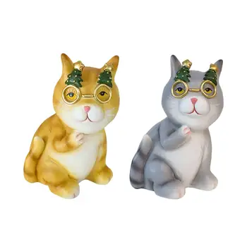 Статуэтки кошек, домашний декор, большие фигурки котенка, коллекционная настольная скульптура животного для