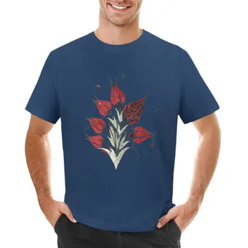 Стилизованная под красные турецкие тюльпаны футболка kawaii, летняя одежда, тренировочные рубашки большого размера для мужчин