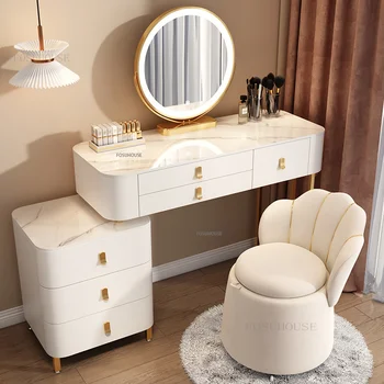 Туалетный столик из массива дерева в скандинавском стиле, мебель для спальни, домашний Современный белый комод, стол для макияжа, туалетный столик с зеркалами, спальня B