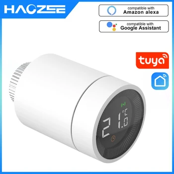 Умный дом Tuya ZigBee TRV Термостат Привод клапана радиатора Программируемый регулятор температуры Поддержка Alexa Google Assistant