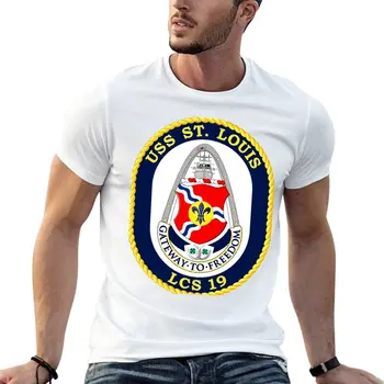 Футболка LCS-19 USS St. Louis, мужская одежда, забавные футболки, летний топ, одежда в стиле хиппи, футболки для мужчин, хлопок