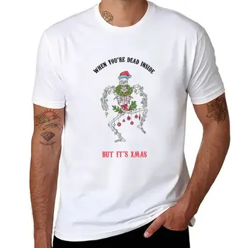 Футболка с изображением черепа Санта-Клауса, Веселого Рождества, однотонная футболка, футболка для мальчика, мужские футболки с графическим рисунком