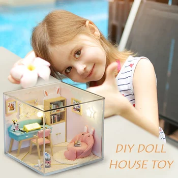 Хижина своими руками 3D Деревянный кукольный дом Набор игрушек для ручной сборки для детей Подарки на день рождения