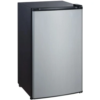 Холодильник объемом 3,5 куб. футов с морозильной камерой во всю ширину и дверцей из нержавеющей стали