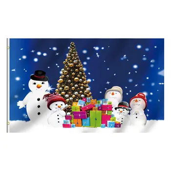 Цифровая печать 3x5 футов Снеговиков Рождественский и Новогодний Флаг для украшения дома 2 Латунных люверса размером 90x150 см Пользовательский баннер