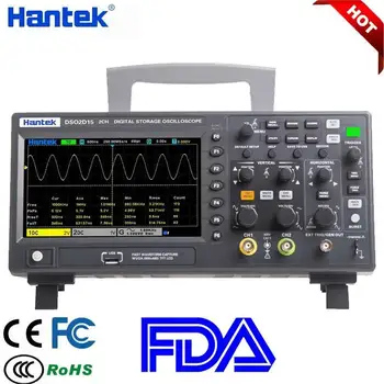 Цифровой осциллограф Hantek DSO2D15 DSO2C10 2D10 2 Канала 150 МГц Осциллографический генератор сигналов 25 МГц Вольтметр Частотомер
