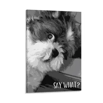 Что сказать? Милая собака Ши-тцу арт холст картина холст настенное искусство Украшение дома настенное украшение картины настенное искусство