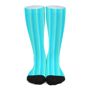 Чулки в полоску с абстрактным синим и зеленым рисунком, готические носки, зимние нескользящие носки, женские теплые мягкие носки для скалолазания