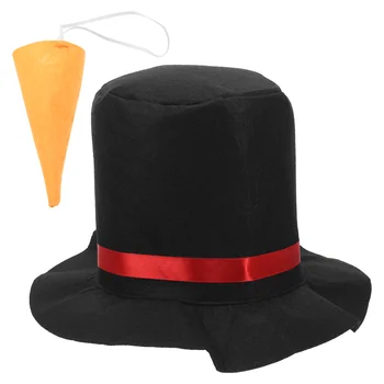 Шляпа для косплея Снеговика, Кепка и нос для косплея Снеговика, Многоразовая шляпа для Рождественской вечеринки, Реквизит для косплея, Новогоднее Украшение