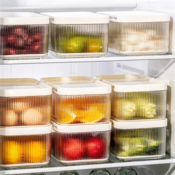 Экономия места, зеленая коробка для хранения свежих продуктов из ПЭТ-материала, белая специальная коробка для холодильной обработки, коробка для сортировки в холодильнике