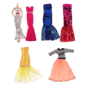 1шт для куклы длиной 30 см, модная одежда, платье принцессы, вечернее платье, юбка со шлейфом, Свадебное платье, Аксессуары для декора кукольного домика