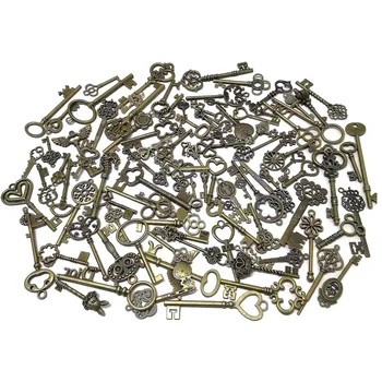 В 1 комплект входит 107 шт. декоративных старинных ключей в винтажном стиле для изготовления ювелирных изделий в стиле стимпанк.